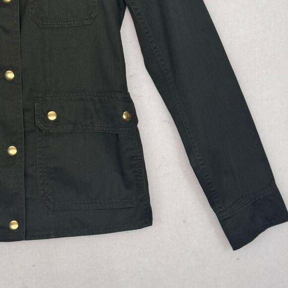 NWT J.Crew Womens Field Jacket Army Green Resin Coated Utility Streetwear Sz S - Picture 6 of 9